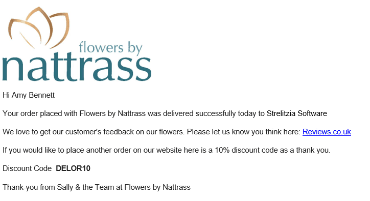 Delivery Confirmation Email